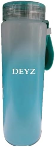 DEYZ Glass Water Bottle 16oz Fitness Drinking Glass Water Bottle PBA Free and Leak Proof Water Bottle Reusable water bottles Sport Water Bottle Gym Drinking Jug Circular Glass water Bottle (Green)