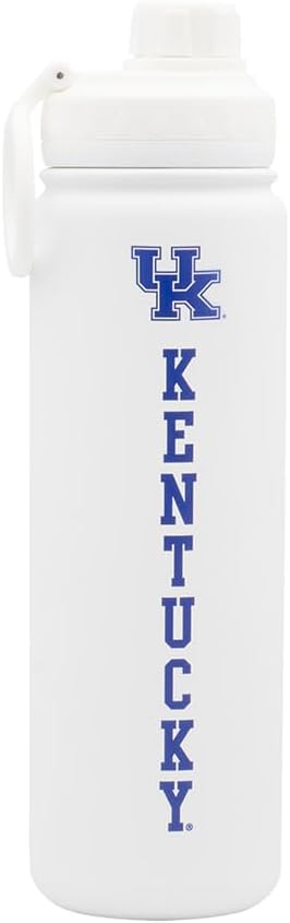 University of Kentucky Water Bottle - White Double Walled Stainless Steel 24 oz Keeps Drinks Cold or Hot