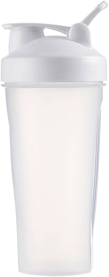 M&G Avenue 20oz Leakproof Shaker Bottle with Wire Whisk, Wide Mouth, Silicone Seal, BPA-Free, Lids for Gym, Travel, Office (White), 600 ML