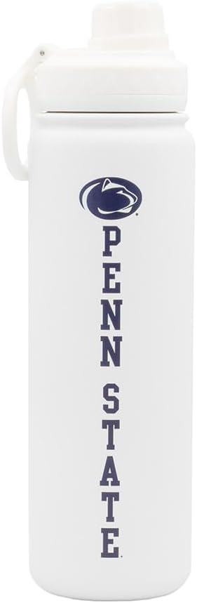Penn State Water Bottle - White Double Walled Stainless Steel 24 oz Keeps Drinks Cold or Hot