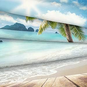 Bedbay Beach Theme Comforter Set Twin Size Tropical Bedding Twin Size Palm Tree Comforter Set Boys Girls Sunny Beach Coastal Bedding Down Comforter Set Soft Microfiber 3 Pcs Quilt Set(Beach,Twin)