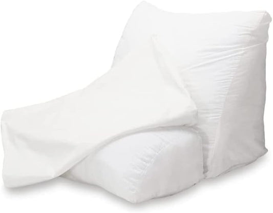 Contour Flip Pillow 10-in-1 Bed Wedge Body Support Pillow, King - White Pillowcase Pillow Protector Cover