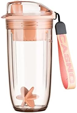 Protein Shaker Water Bottle BPA Free Drinking Bottle for Fitness Gym and Outdoor Sports Shaker Bottle with Lanyard, Pink