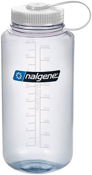 Tritan Wide Mouth 32oz BPA-Free Water Bottle (Clear W-White Cap)