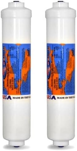 IPW Industries Inc-Omnipure - (K2540-SS) - 10" x 2" T40 GAC Coconut Carbon Inline Filter 1/4" OD Quick Connect 90° Elbow Two Pack