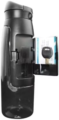 Water Bottle with Storage Compartment and Key Holder, Black (Black), MP- W02