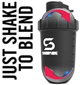 SHAKESPHERE Tumbler: Protein Shaker Bottle and Smoothie Cup, 24 oz - Bladeless Blender Cup Purees Raw Fruit with No Blending Ball - Drink Powder Mix Shake Mixer for Pre Workout, Gym (Frosted White)