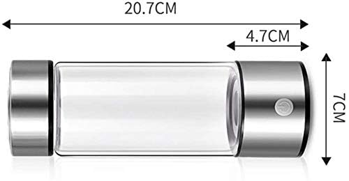 Hydrogen Rich Health Cup Alkaline Ionizer Generator USB Rechargeable Electrolysis Generator Ionization Bottle Weak Alkaline Cup Anti-Oxidation and Anti-Aging Glass Health Cup