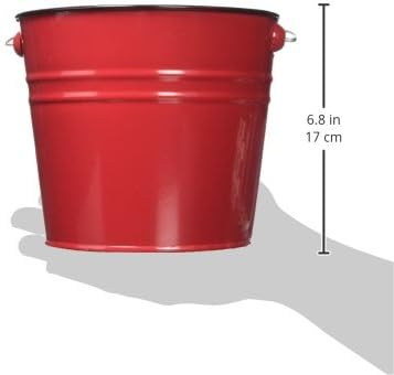 Red Serving Pail Ice Bucket, 7.25 x 7.25 x 6 inches