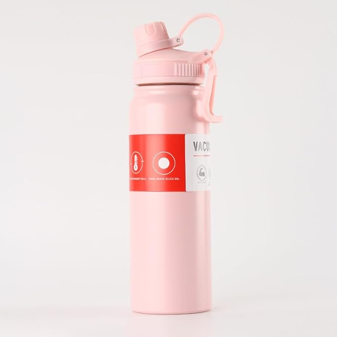 Gerrit 27 oz Insulated Vacuum Stainless Steel Water Bottle With Straight Drink Lid, Easy To Carry (Pink), Large capacity, YP234
