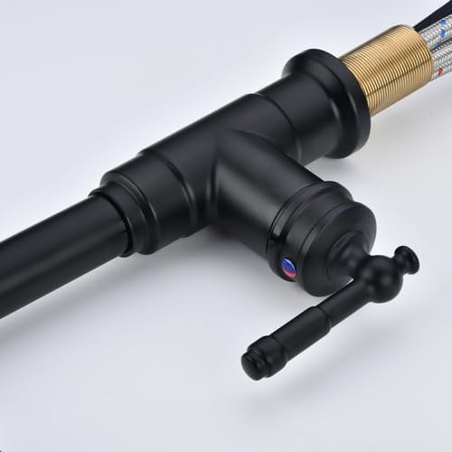 Black Kitchen Faucet with Pull Down Sprayer Stainless Steel Single Handle Pull Out Spring Sink Faucets 1 Hole Or 3 Triple function campers, RVs, laundry rooms, and kitchen countertops or bar counter.