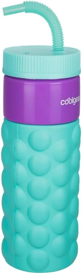COOL GEAR 24oz Plastic Retro Squishy Water Bottle (bubble, Teal)