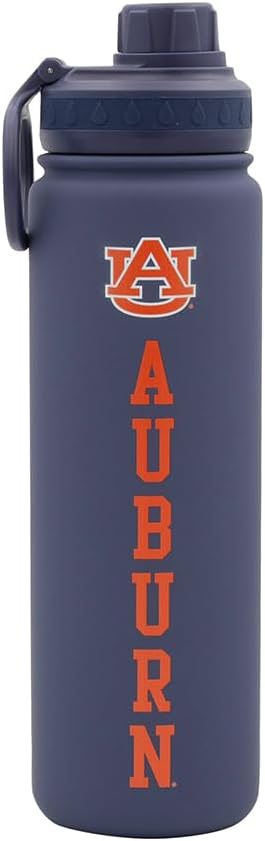 Aubrun University Water Bottle - Navy Blue Double Walled Stainless Steel 24 oz Keeps Drinks Cold or Hot