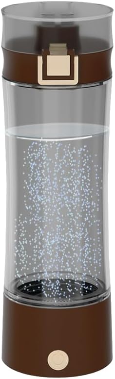 Hydrogen Water Bottle Hydrogen Alkaline Water Generator Ionizer Tritan Hydrogen Rich Water Maker Machine Rechargeable and Portable with SPE and PEM Technology 17Fl oz Tawny