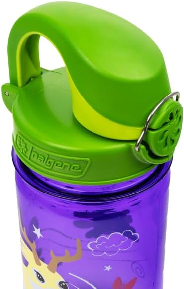 Nalgene Sustain Tritan BPA-Free Kids On The Fly Water Bottle Made with Material Derived from 50% Plastic Waste, Leak Proof, Durable, BPA Free, Carabiner Friendly, Reusable, 12 oz