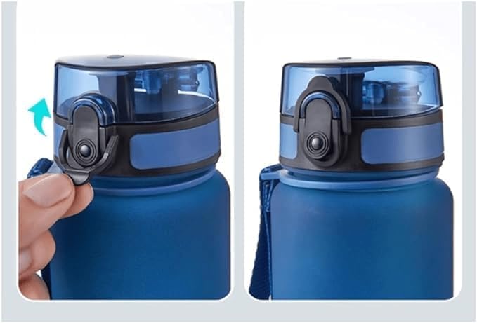 Generic Water bottles, 22Oz motivational sports water bottle with time marker - Drinking times - Tritan, BPA-free, leak-proof wide mouth, fast flow technology, (assorted colors, black or blue)