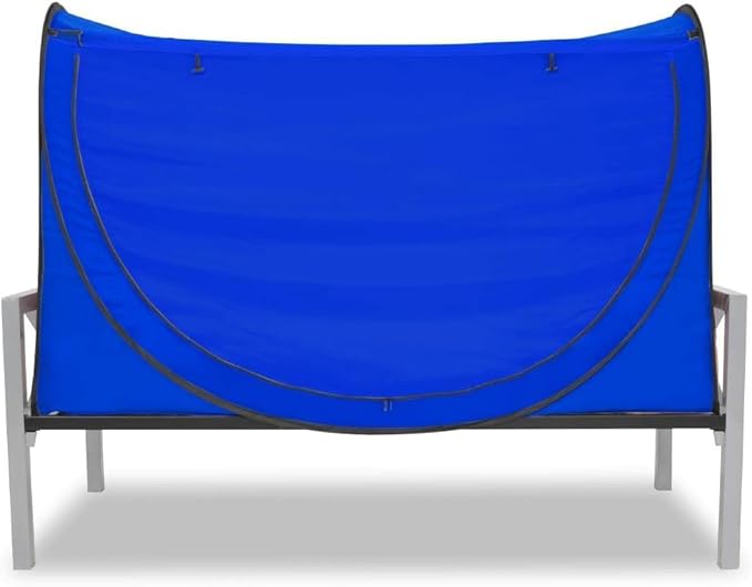 porayhut Privacy Pop up Eclipse Bed Tent Bed Drapes (Blue, Full)