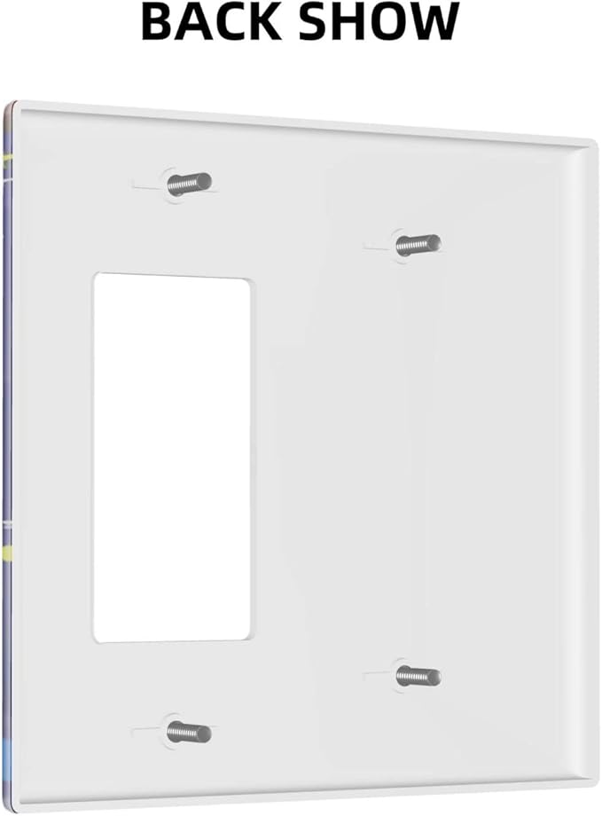 Space Astronaut Combo Single Blank 1 Rocker Light Switch Wall Plate Cover Decorative 2-Gang for Electrical Boys Kids Room Bathroom Bedroom Home Kitchen One Decora Receptacle 4.5" x 4.6"