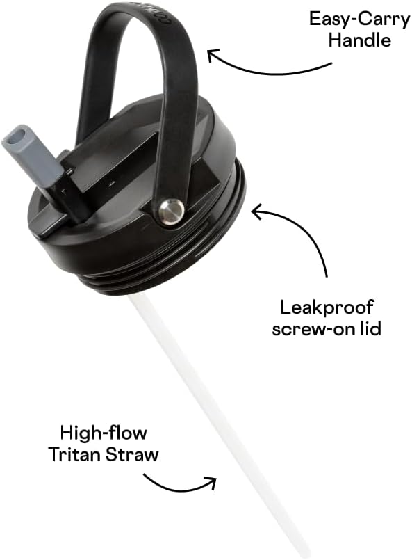 Corkcicle Go Cup XL Insulated Tumbler with Lid and Straw, Matte Black, 30 oz – Reusable Water Bottle Keeps Beverages Cold for 12hrs – Cupholder Friendly Tumbler, Leak-Proof Design