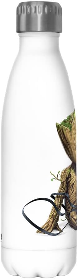 Marvel Groot Tape 17 oz Stainless Steel Water Bottle, 17 Ounce, Multicolored