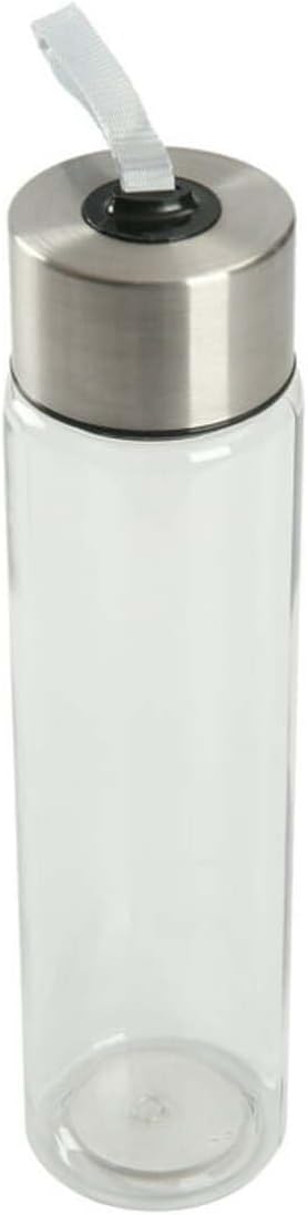 DipSip Water Bottle plastic 18 oz Stainless Steel Screw Cap Lid with Strap (Clear), 9