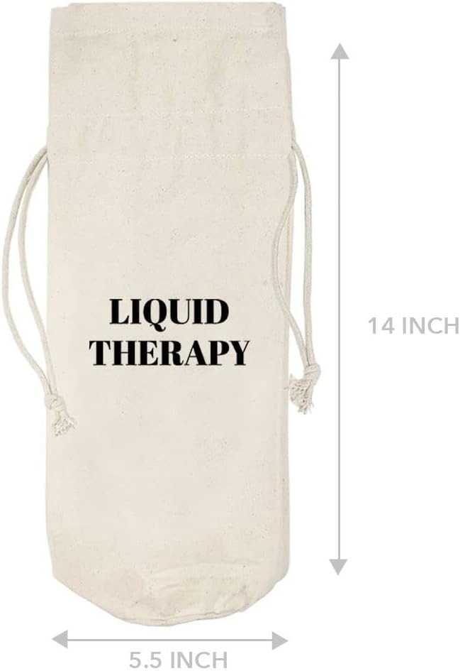 Andaz Press Mothers Day Wine Bag, Liquid Therapy, Mothers Day Wine Bottle Cover, Mother's Day Gifts, Canvas Wine Gift Bag Champagne Bottle Bag Funny Wine Bags For Wine Bottles Gifts 1-Pack