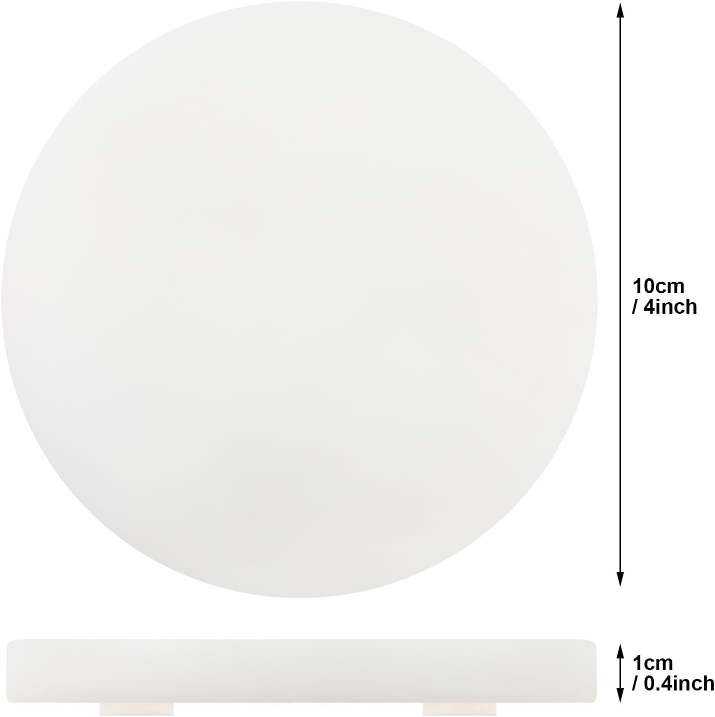 Pure White Marble Coasters Without Particles, Set of 4 - Natural Marble Stone Drink Coaster with Protective Silicone Feet, 4 inch Diameter, 0.4 inch Thick - Heat-Resistant Coasters for Coffee Table