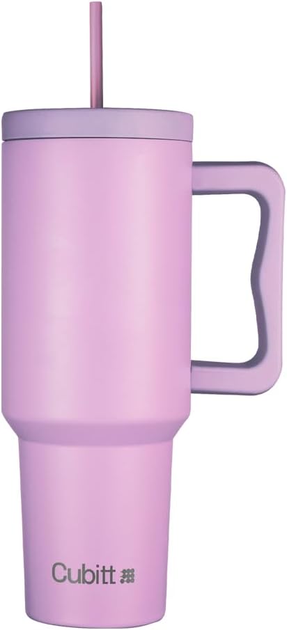 Cubitt Insulated Stainless Steel 40 oz Tumbler with Handle and Straw Lid, Cupholder friendly