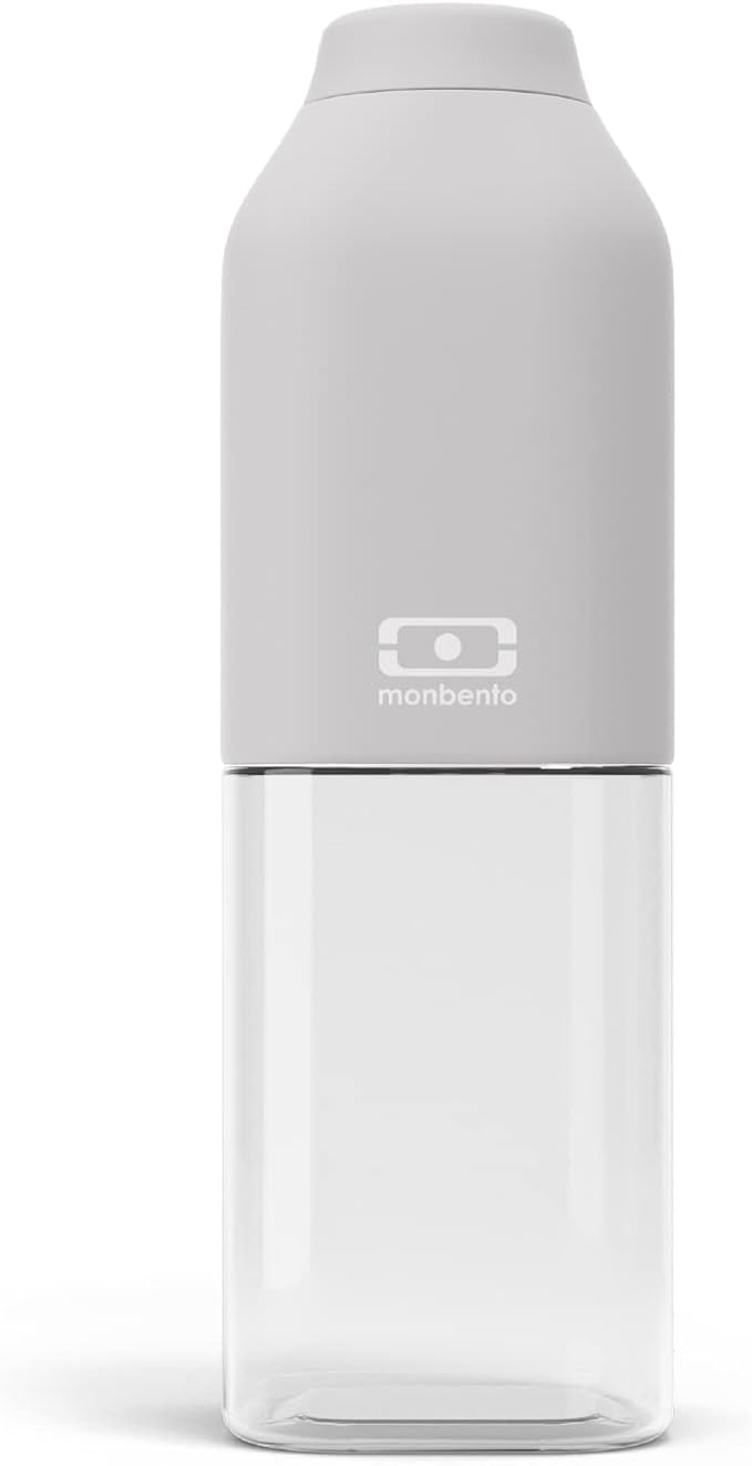 monbento - Water Bottle MB Positive M Coton 17 Oz - Leakproof Water Bottle Perfect for Work, Travel, Sport, or to Slip into a Handbag - BPA Free - Food Grade Safe - Grey