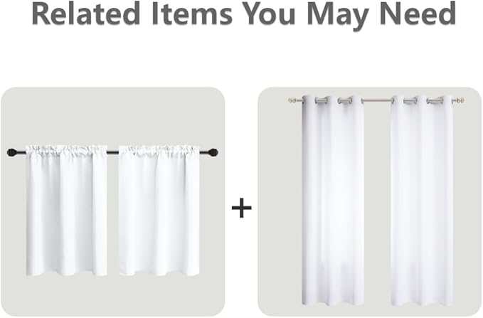 Mrs.Naturall White Curtains 84 Inches Long,Room Darkening Semi Blackout Curtains for Bedroom Living Room,52 by Size 84 Length
