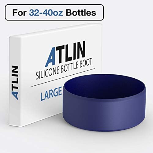 Atlin Silicone Sleeve [Large], Protective Bottle Rubber Bottom Compatible with Hydro Flask, Durable Anti-Slip Boot Cover for Stainless Steel Water Cup, Portable Pet Bowl [Dishwasher Safe] Cobalt