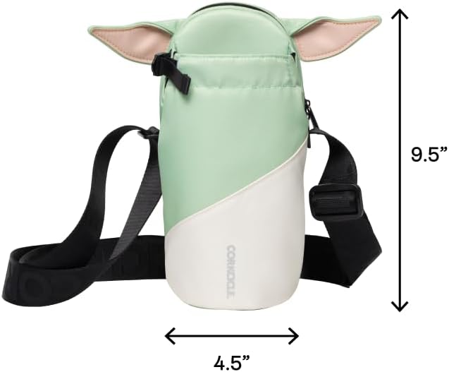 Corkcicle x Star Wars Grogu Crossbody Water Bottle Sling Bag, Fits 16 oz to 40 oz Tumbler – Water Bottle Holder with Strap Securely Holds Bottle, Cards, Phone, & Keys