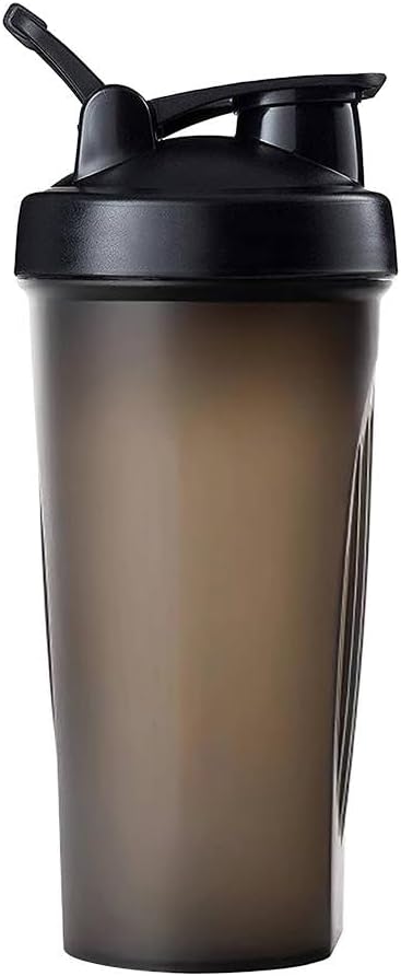 M&G Avenue 20oz Leakproof Shaker Bottle with Wire Whisk, Wide Mouth, Silicone Seal, BPA-Free, Lids for Gym, Travel, Office (Black), 600 ML