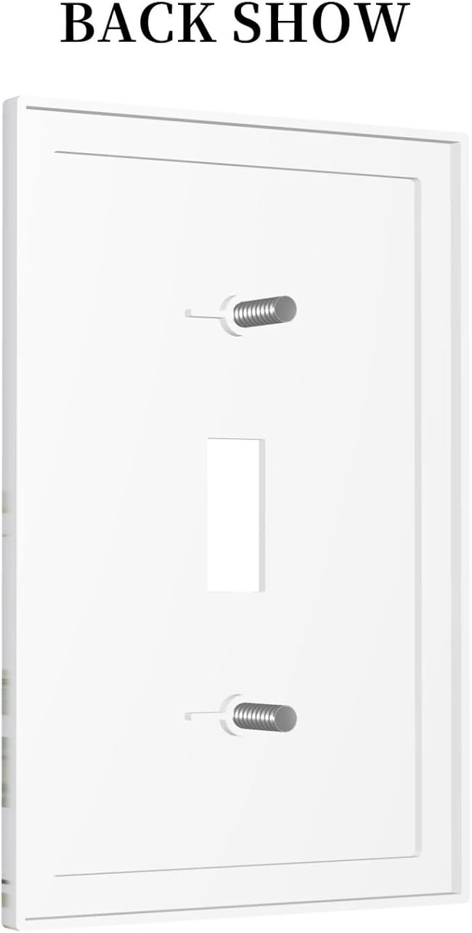 Green Eucalyptus Rustic Botanical Plant Leaves 1 Gang Boho Light Switch Covers Decorative Single Toggle Wall Plate Switchcover Electrical Switchplate for Country Bathroom Bedroom Decor