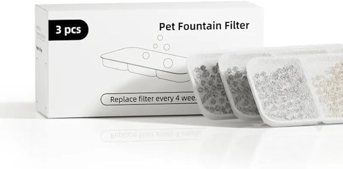 PET WATER FOUNTAIN FILTERS, 3 Pieces Set Pack, Using for W4L Pet Water Fountain