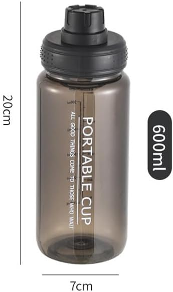Water Bottles 20oz Portable Cup PC Material BPA-Free Wide Mouth Leakproof Sports Water Bottles with Handle, Gym Space Cup For Fitness Yoga Workouts