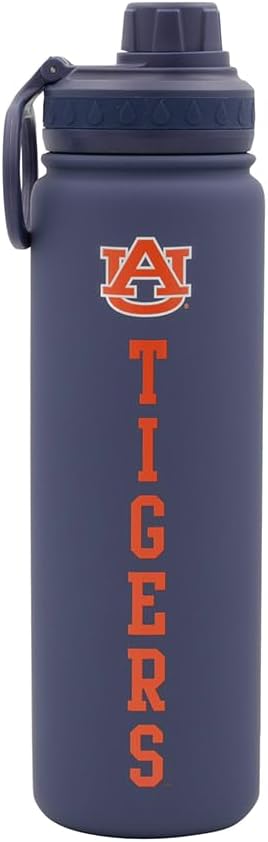 Auburn Tigers Water Bottle - Navy Blue Double Walled Stainless Steel 24 oz Keeps Drinks Cold or Hot