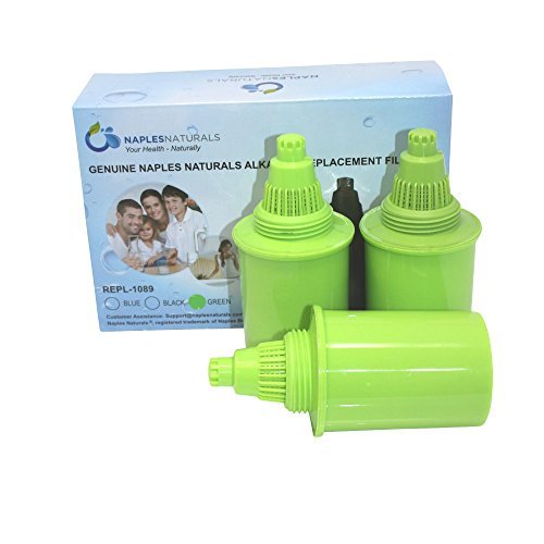 AOK1089FGRNX3 Alkaline Water Pitcher Filter Replacement Designed for Models Original and Slim line, Green (Pack of 3)