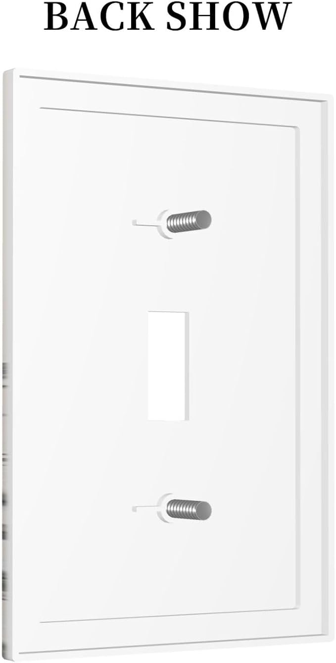 Vintage Grey Floral Herbs Wild Flowers Botanical 1 Gang Boho Light Switch Covers Decorative Country Single Toggle Wall Plate Switchcover Electrical Switchplate for Bedroom Decor