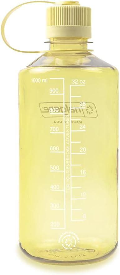 Nalgene Sustain Tritan BPA-Free Water Bottle Made with Material Derived from 50% Plastic Waste, 32 OZ, Narrow Mouth, Butter