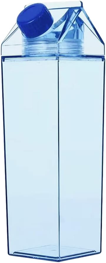 Jinberry 500ml/17Oz Cute Leakproof Milk Carton Water Bottle Portable Drinkware for Outdoor Climbing Tour or Camping