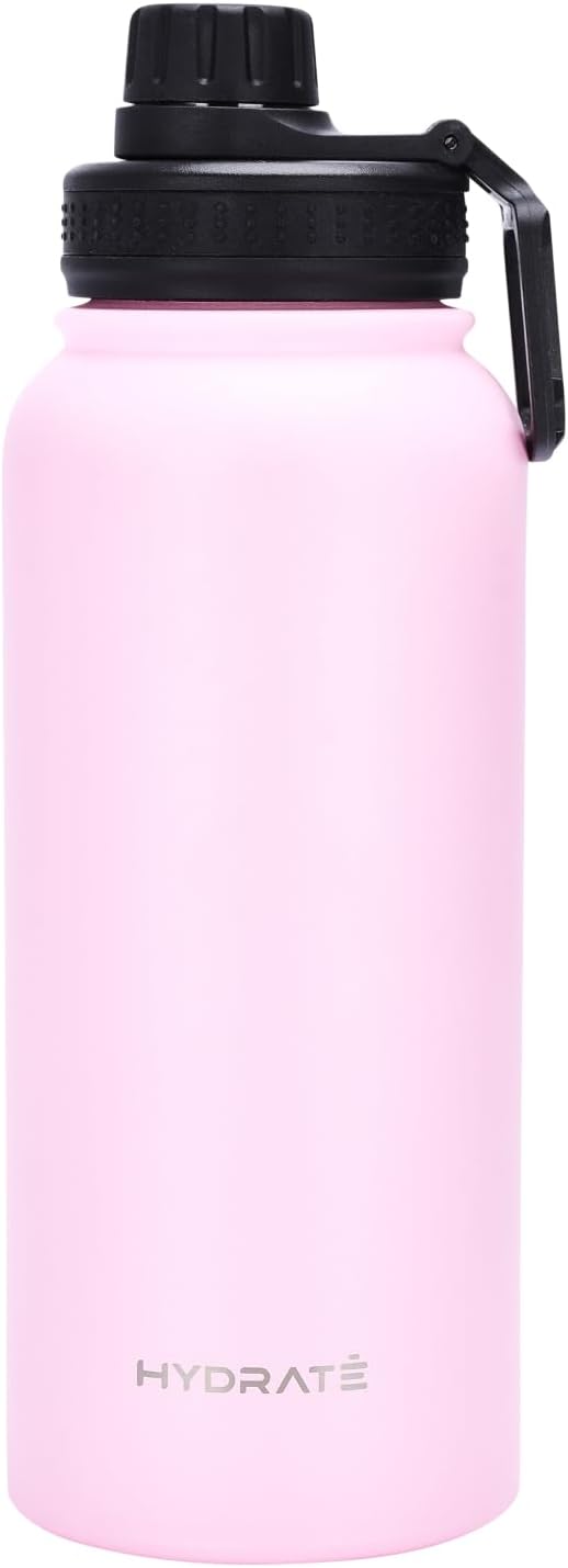 HYDRATE Insulated Stainless Steel Water Bottle - Large Reusable Flask with Leak-Proof Design and Convenient Handle - Double Vacuum Insulation for School, Work, or Adventure