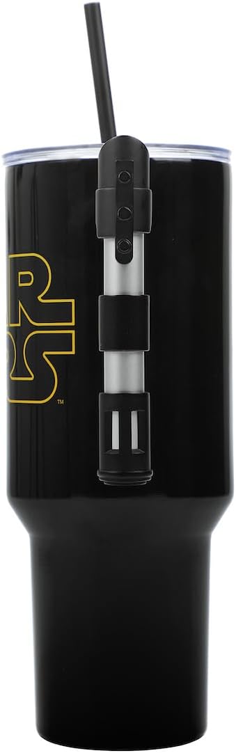Bioworld Star Wars 40 Oz Stainless Steel Tumbler With Sculpted Lightsaber Handle