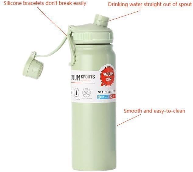 Gerrit 27 oz Insulated Vacuum Stainless Steel Water Bottle With Straight Drink Lid, Easy To Carry (Brick red), YP234, Large capacity, Rose Gold