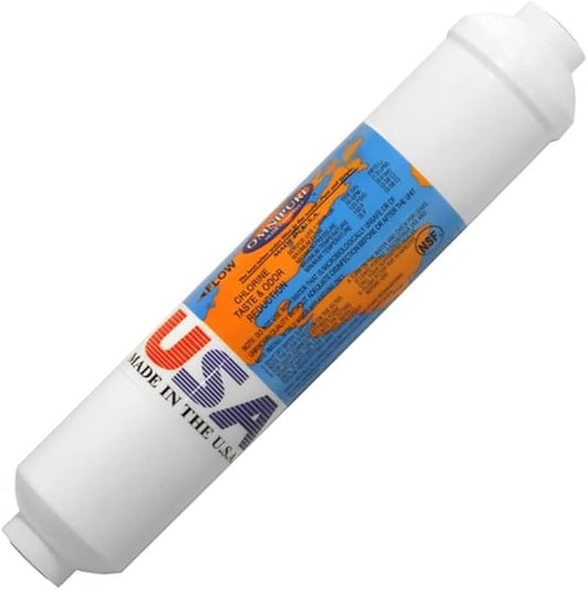 IPW Industries Inc-Omni-pure - (K2533-JJ) - 10" x 2" T40 GAC Coconut Carbon Inline Filter 1/4" OD Quick Connect/Single