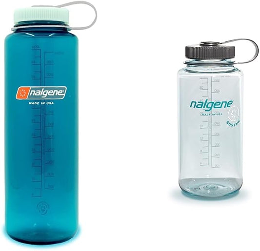Nalgene Sustain Tritan BPA-Free Water Bottles Made with 50% Recycled Plastic, 48 OZ and 32 OZ, Wide Mouth