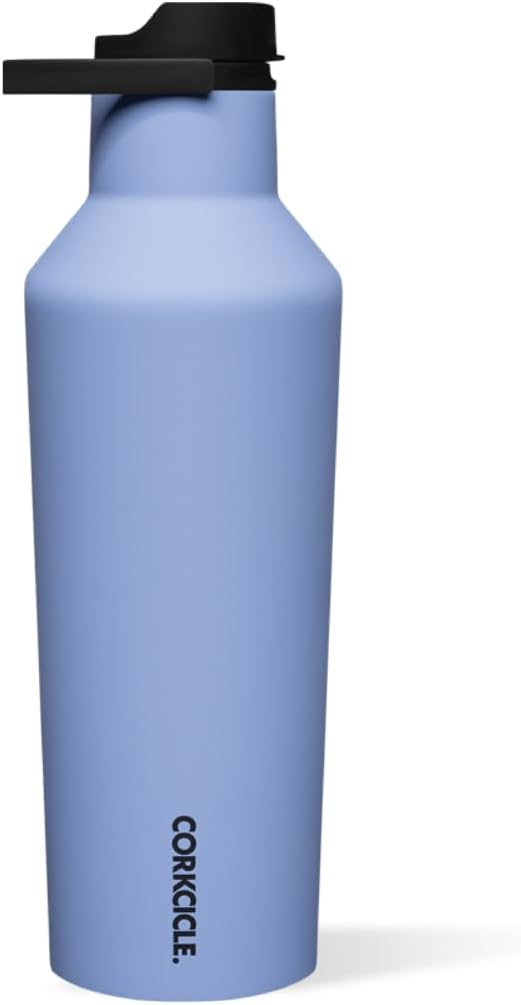 Corkcicle Sport Canteen Insulated Tumbler, Periwinkle, 32 oz – Reusable Water Bottle Keeps Beverages Cold for 25 Hours & Hot 12 Hours – Cupholder Friendly Tumbler with Screw-On Cap