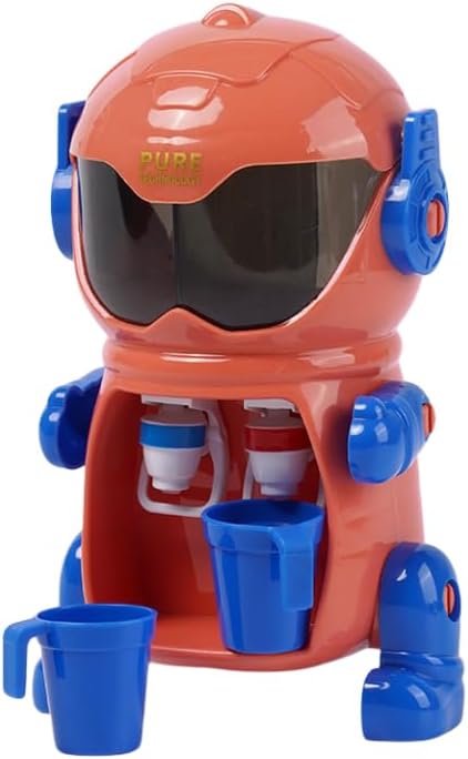RMISODO Mini Water Dispenser for Kids, Cute Robot Shaped with Dual Drinking Spouts and Dual Water Tanks，Robot Water Machine Kids, Double Water Outlet Drinking Water Fountains Toys for Kids (red)