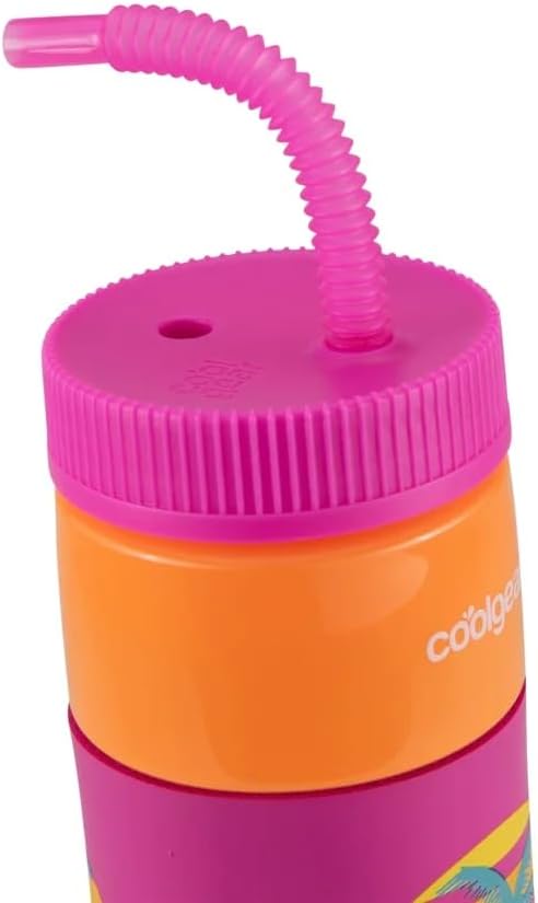COOL GEAR 24oz Plastic Retro Squishy Water Bottle (summer, pink)