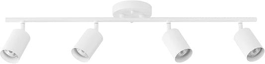 Globe Electric Pratt 4-Light Track Lighting, Matte White, Bulb Not Included